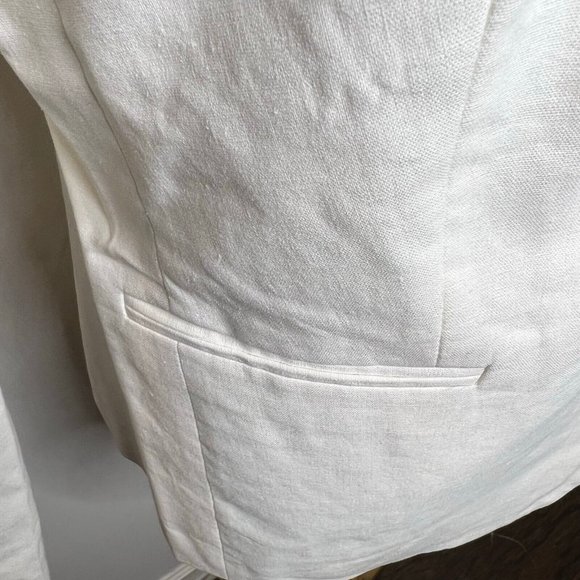 J.Crew Womens $178 Linen Holland Blazer White Size 4 Al222 - Picture 5 of 7